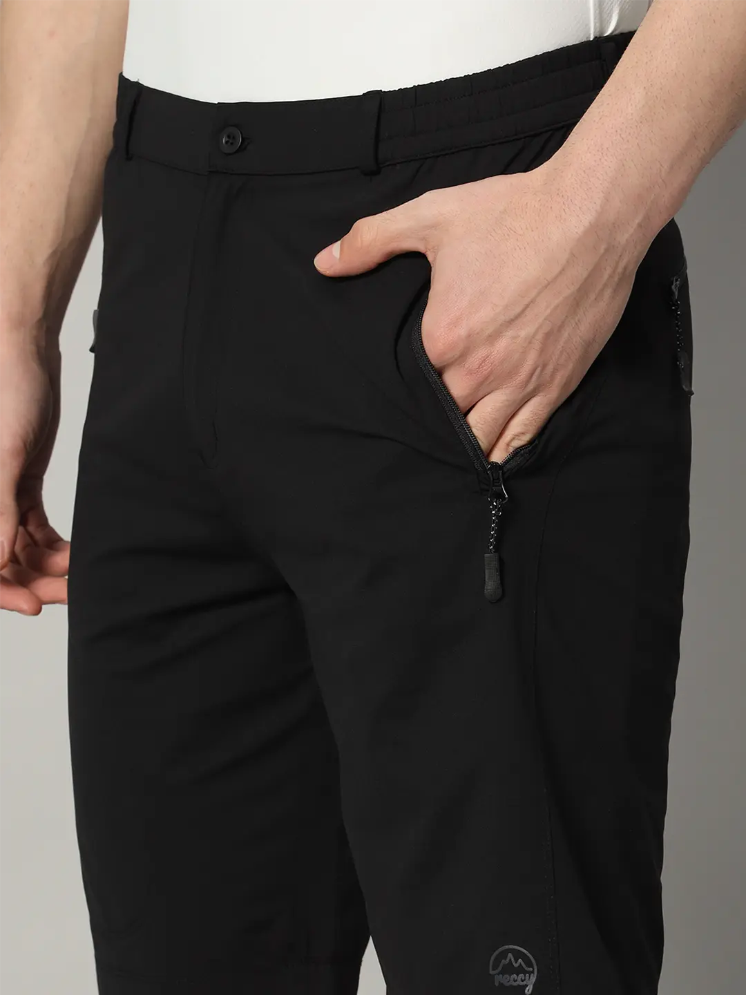 Left Pocket of Black Color Shorts for Men