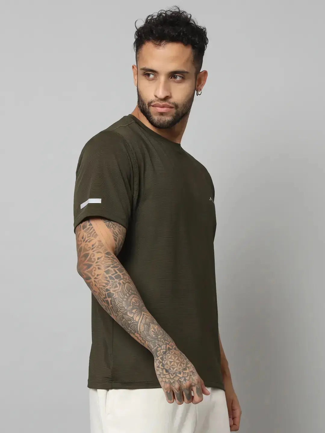 Olive Men's Ultralight Athletic T Shirt Right Side - Reccy