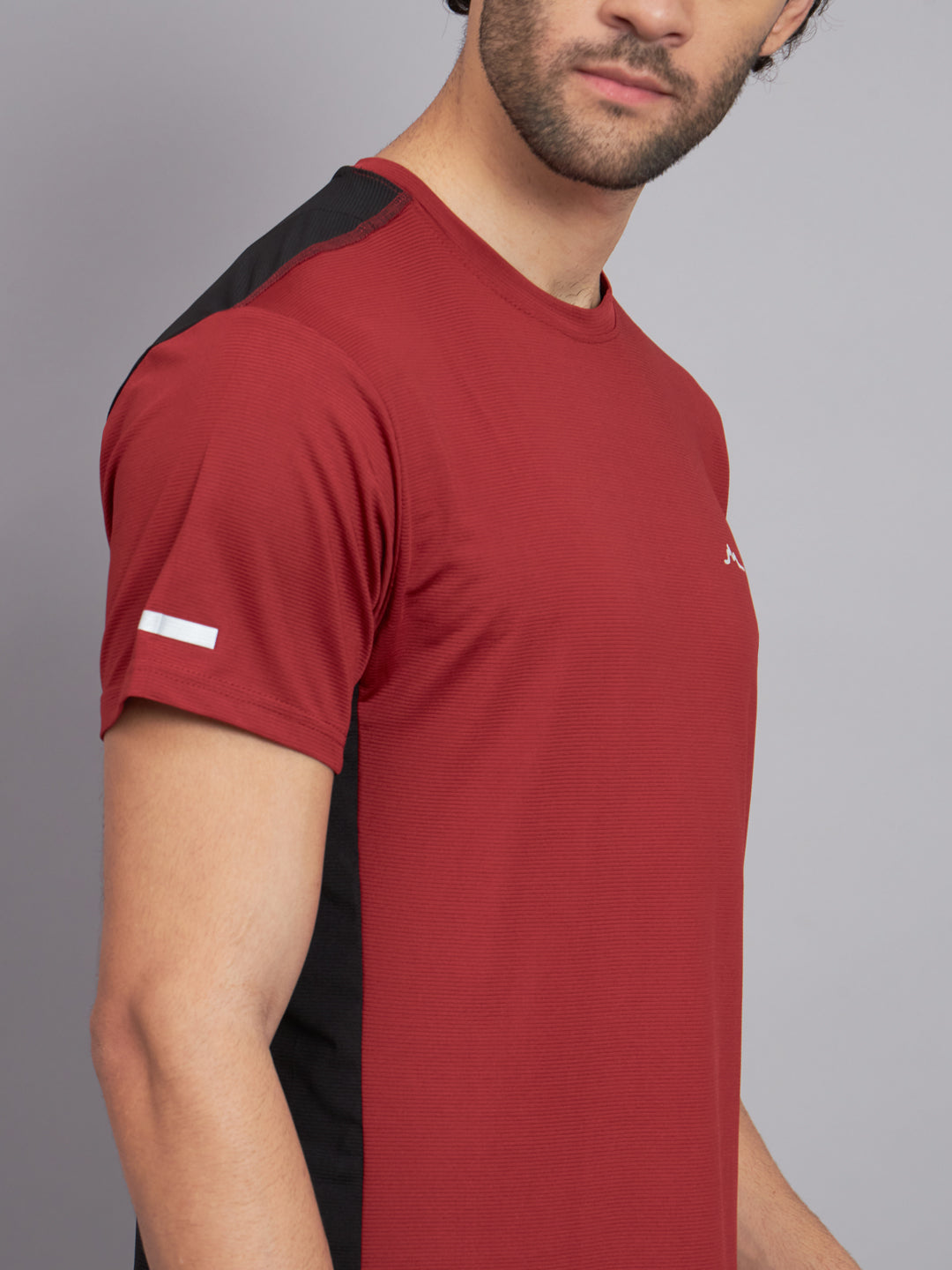 Right sleeve of Red and Black Tshirt for Men - Reccy