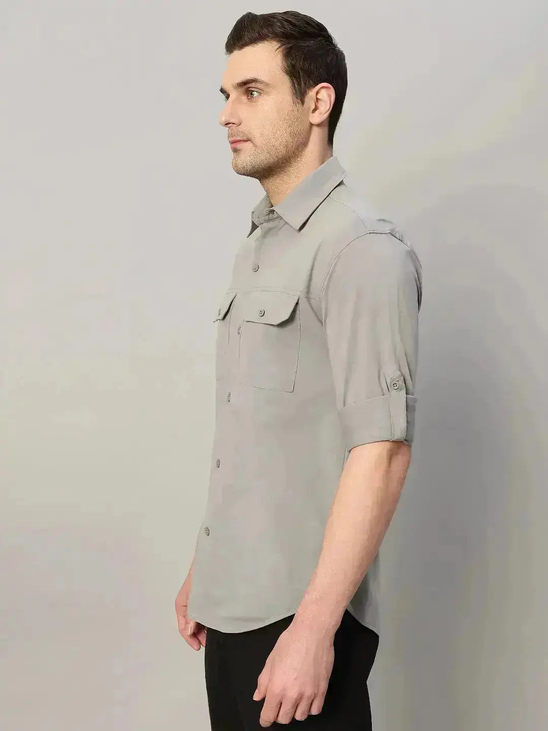 Light Grey Cargo Shirt for Trekking - Reccy
