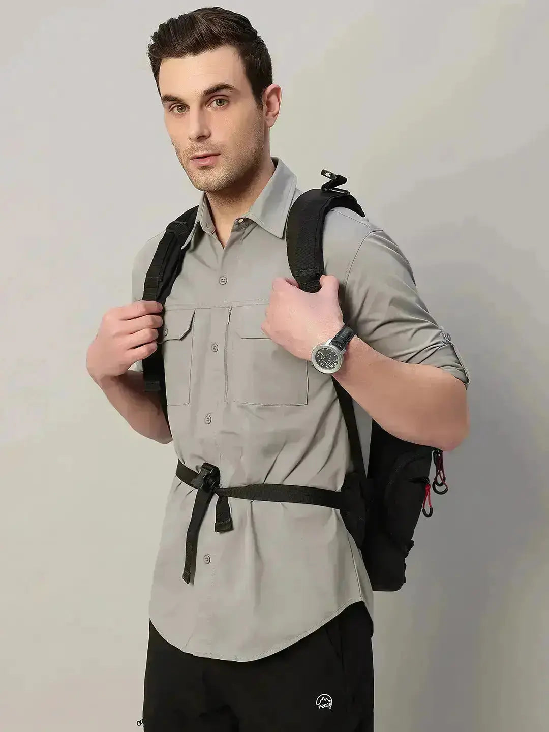 Light Grey Cargo Shirt for Trekking - Reccy