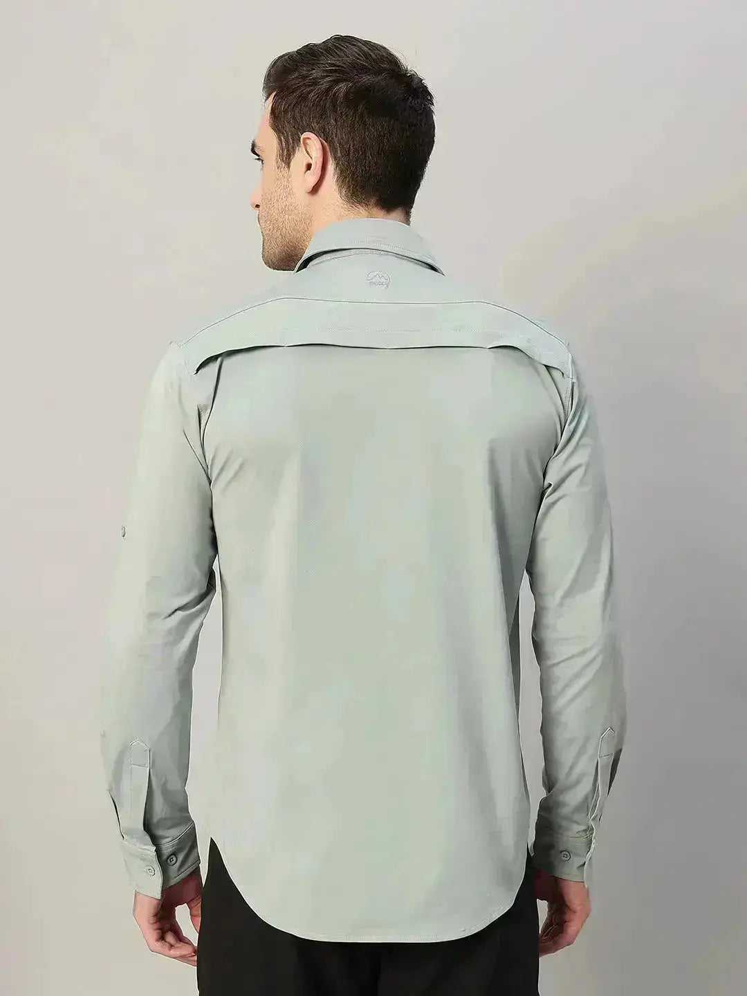 Back of Sage Green Cargo Shirt for Men - Reccy