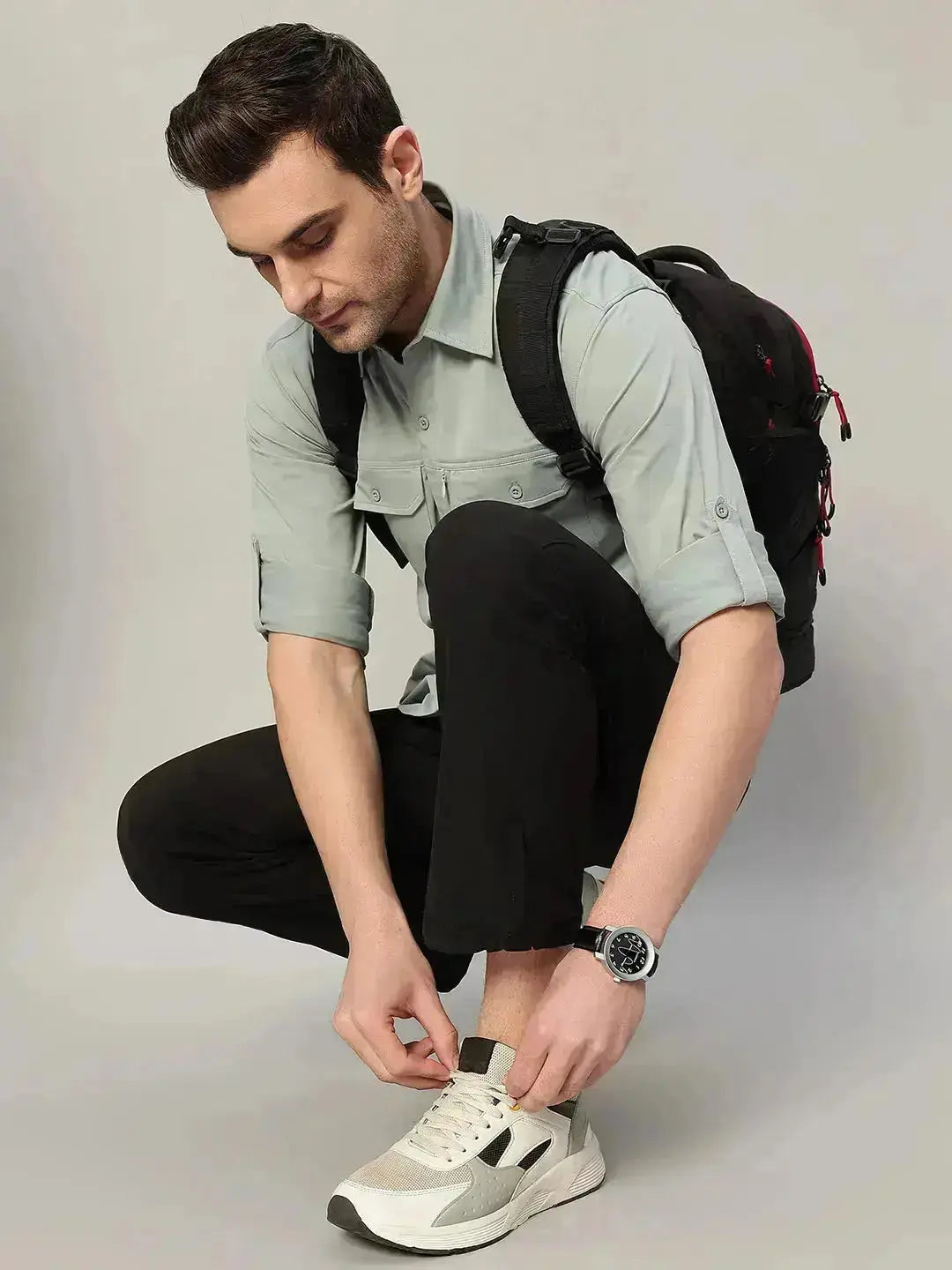 Sage Green Hiking Cargo Shirt for Men - Reccy