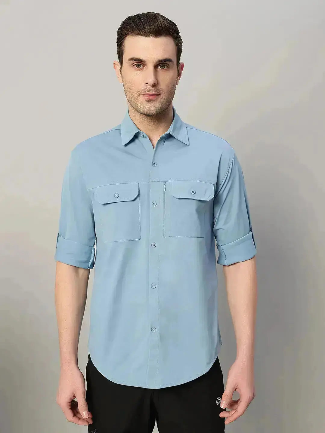 Dusk Blue Trekking Cargo Shirt for Men - Reccy