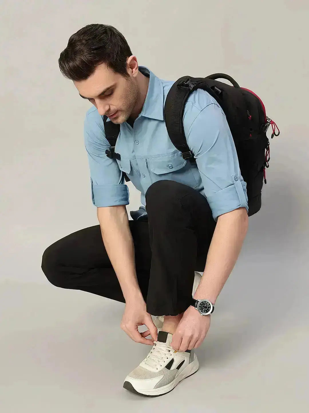 Dusk Blue Long Sleeve Cargo Shirt - Reccy