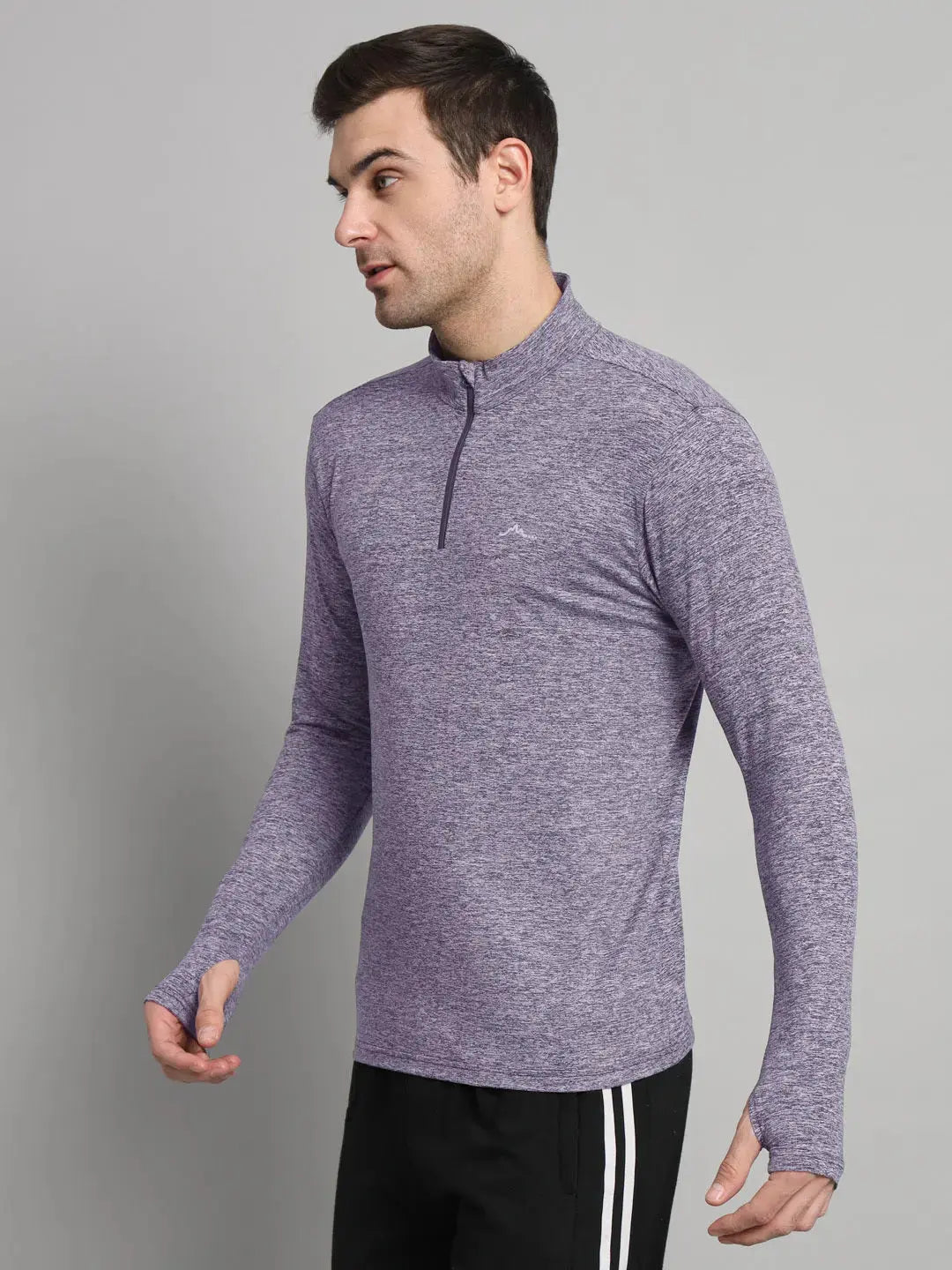 Men's Nomadic Full Sleeves T Shirt - Purple Gray Reccy