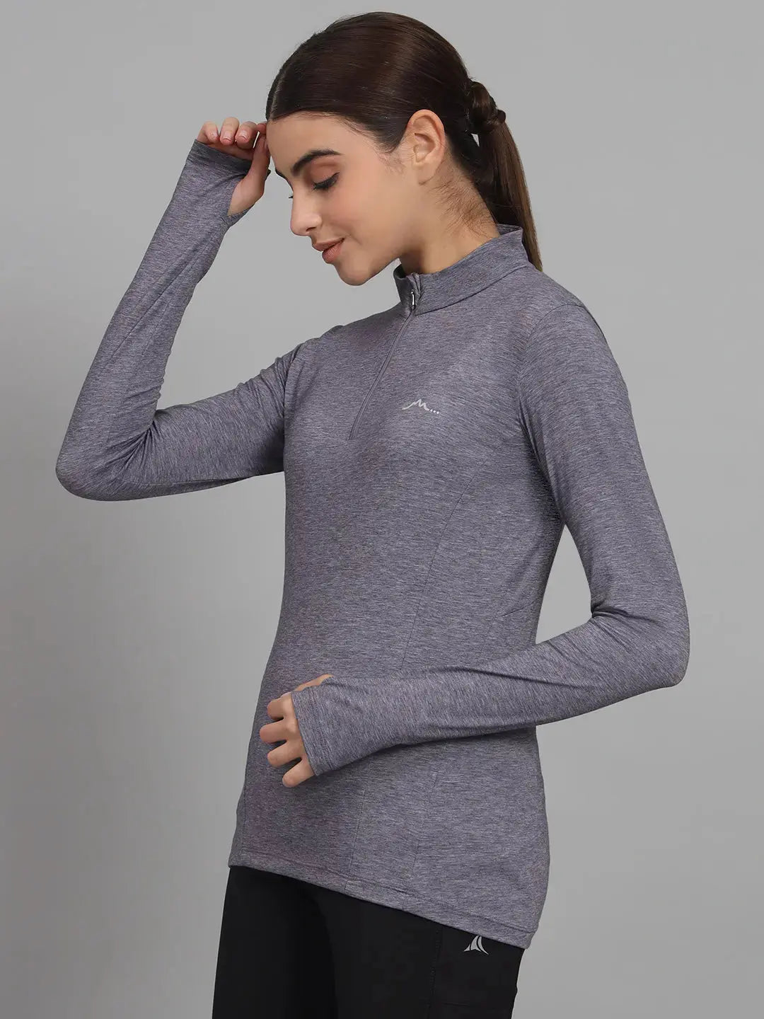 Women's Nomadic Full Sleeves T Shirt - Purple Gray Reccy