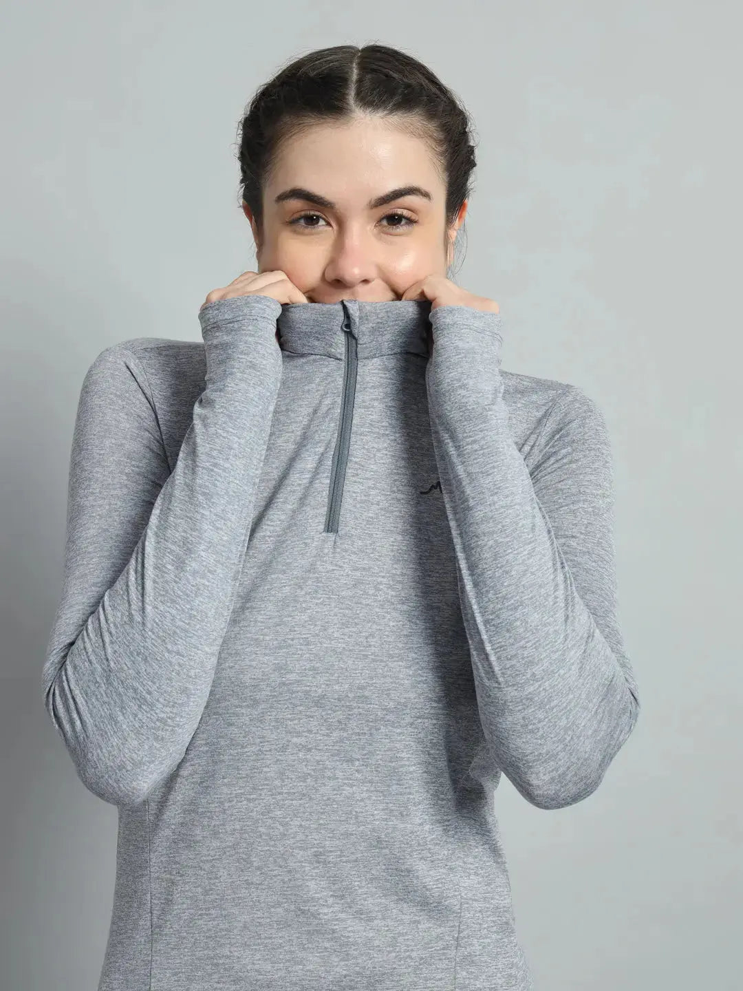 Women's Nomadic Full Sleeves T Shirt - Silver Gray Reccy