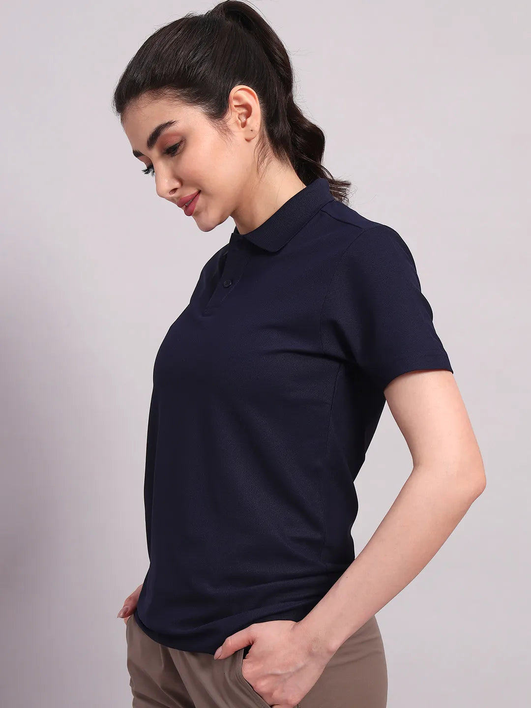 blue polo t shirt women's