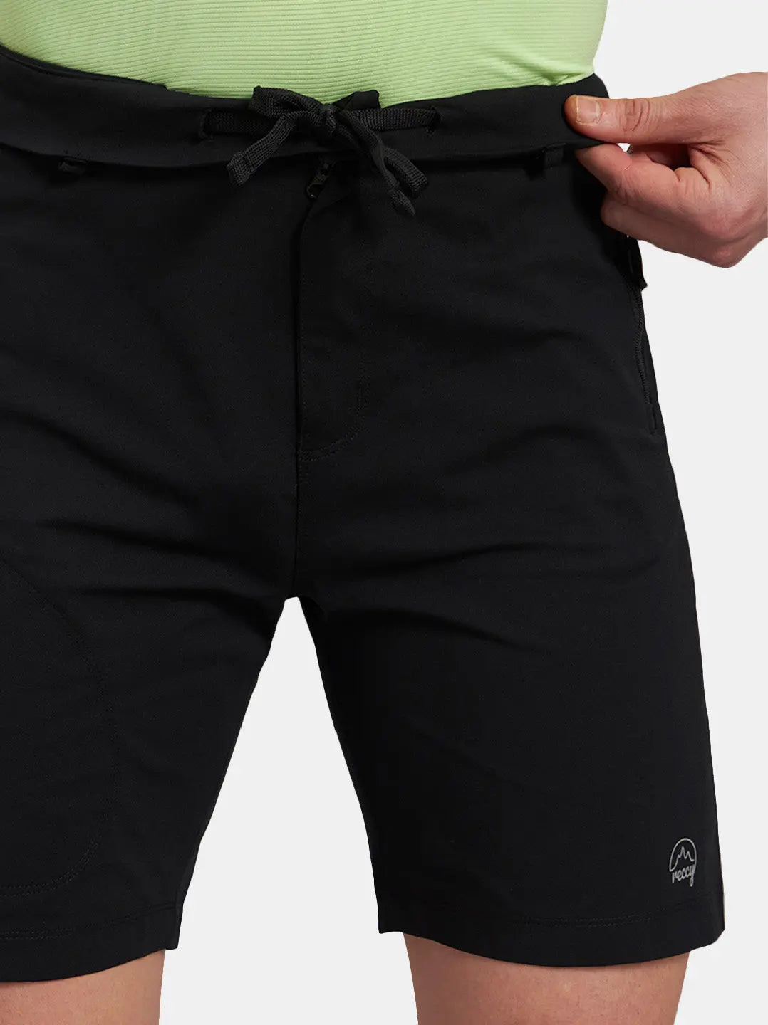 Elasticated Waistband with Drawstring Men's TechFlex Shorts - Black