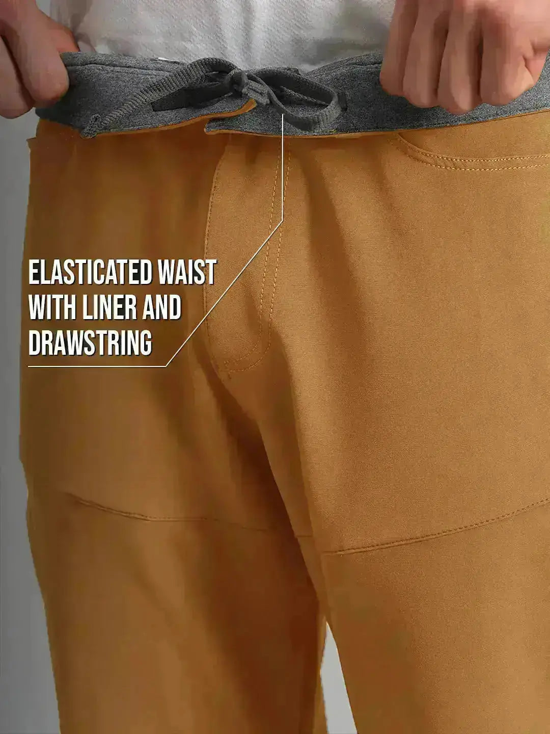 Elastic Waist | Trail Tan Warm Trekking and Hiking Pants | Reccy