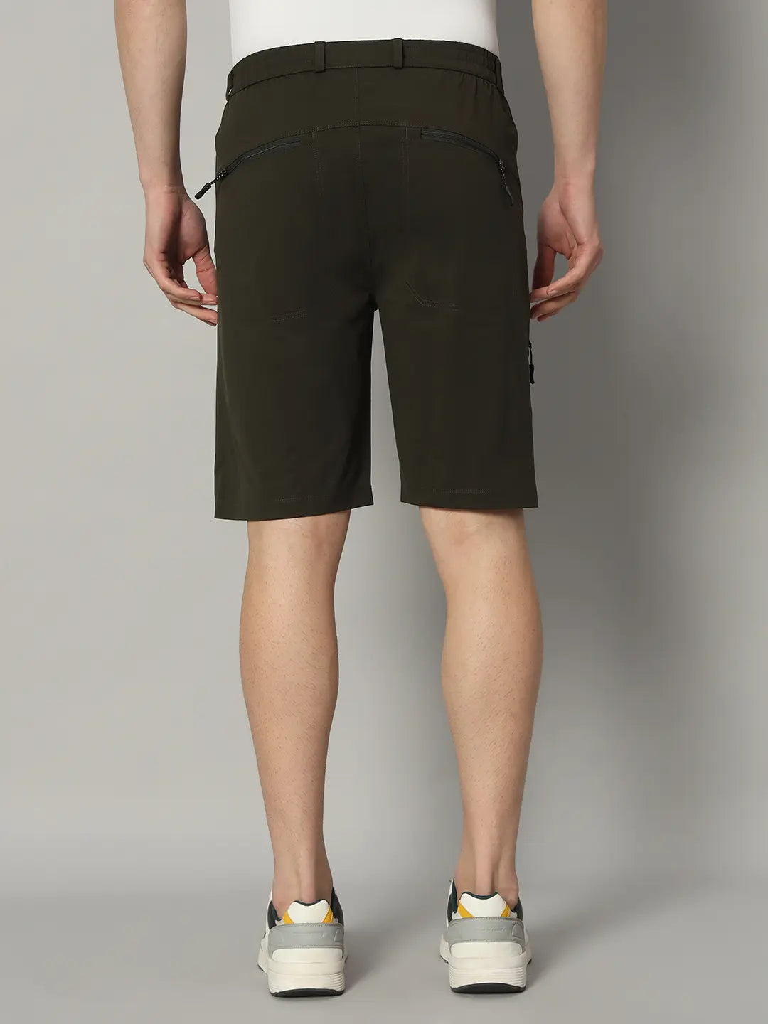Back image of Olive Green Color Shorts for Men
