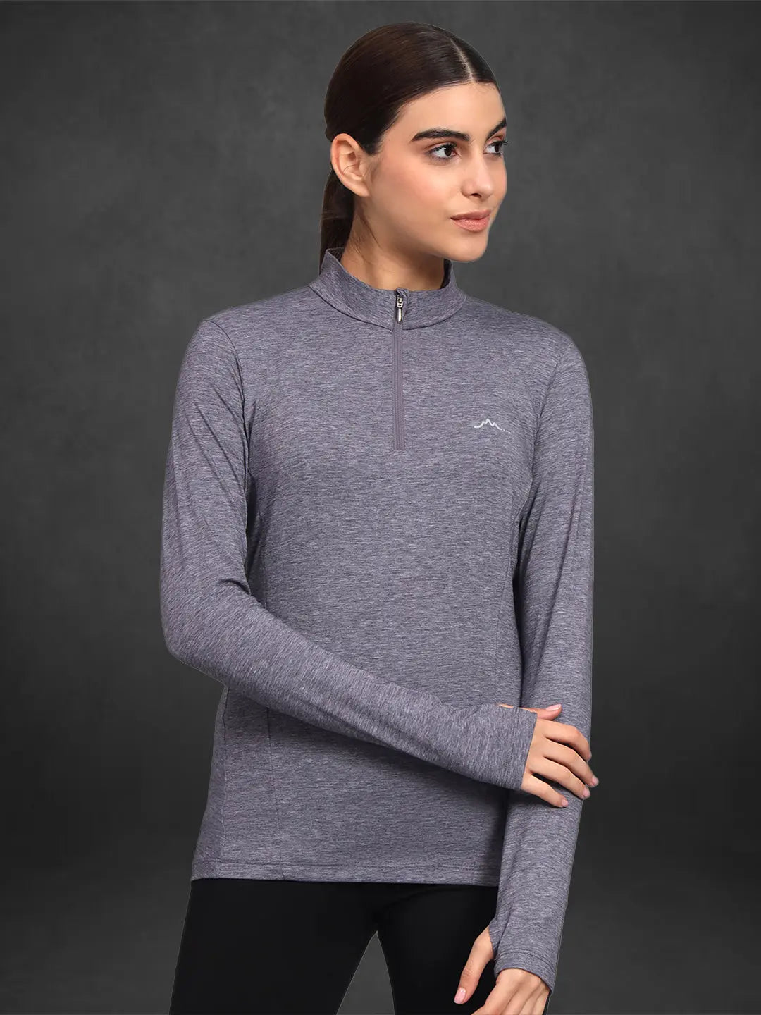 Women's Nomadic Full Sleeves T Shirt - Purple Gray Reccy
