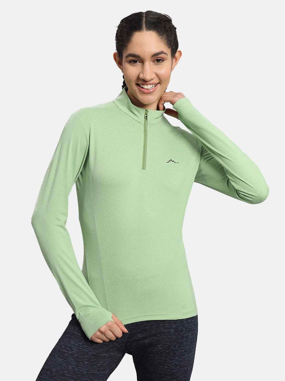 Women's Nomadic Full Sleeves Baselayer Tshirt - Green Tea