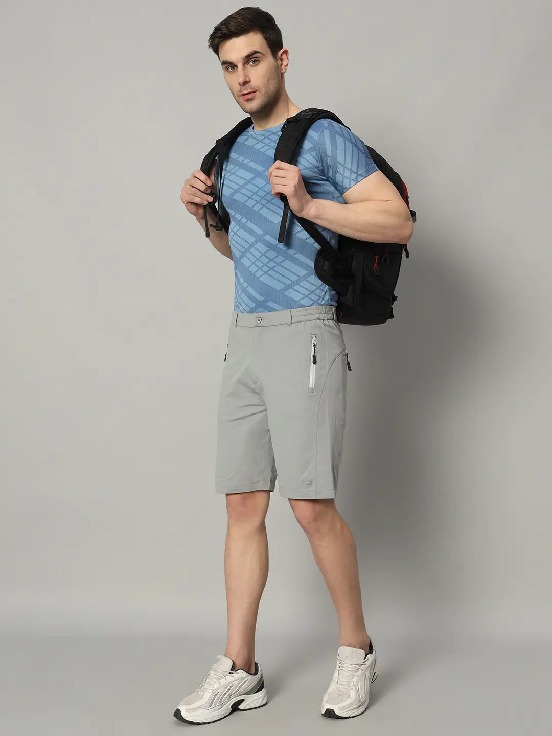 Right Side Image of Grey Green Color Shorts for Men