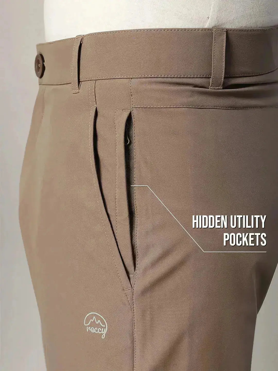 Hidden Pocket | Biege Quick Dry Pant for Men | Reccy
