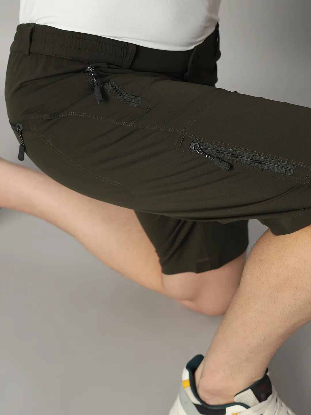 Stretchable Green Color Shorts for Men - Reccy