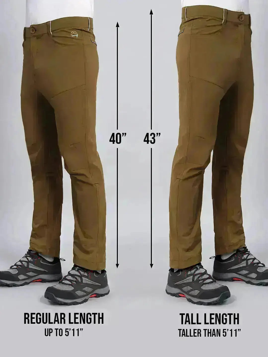 Length Size of Olive Mountain Trekking and Hiking Pant - Reccy
