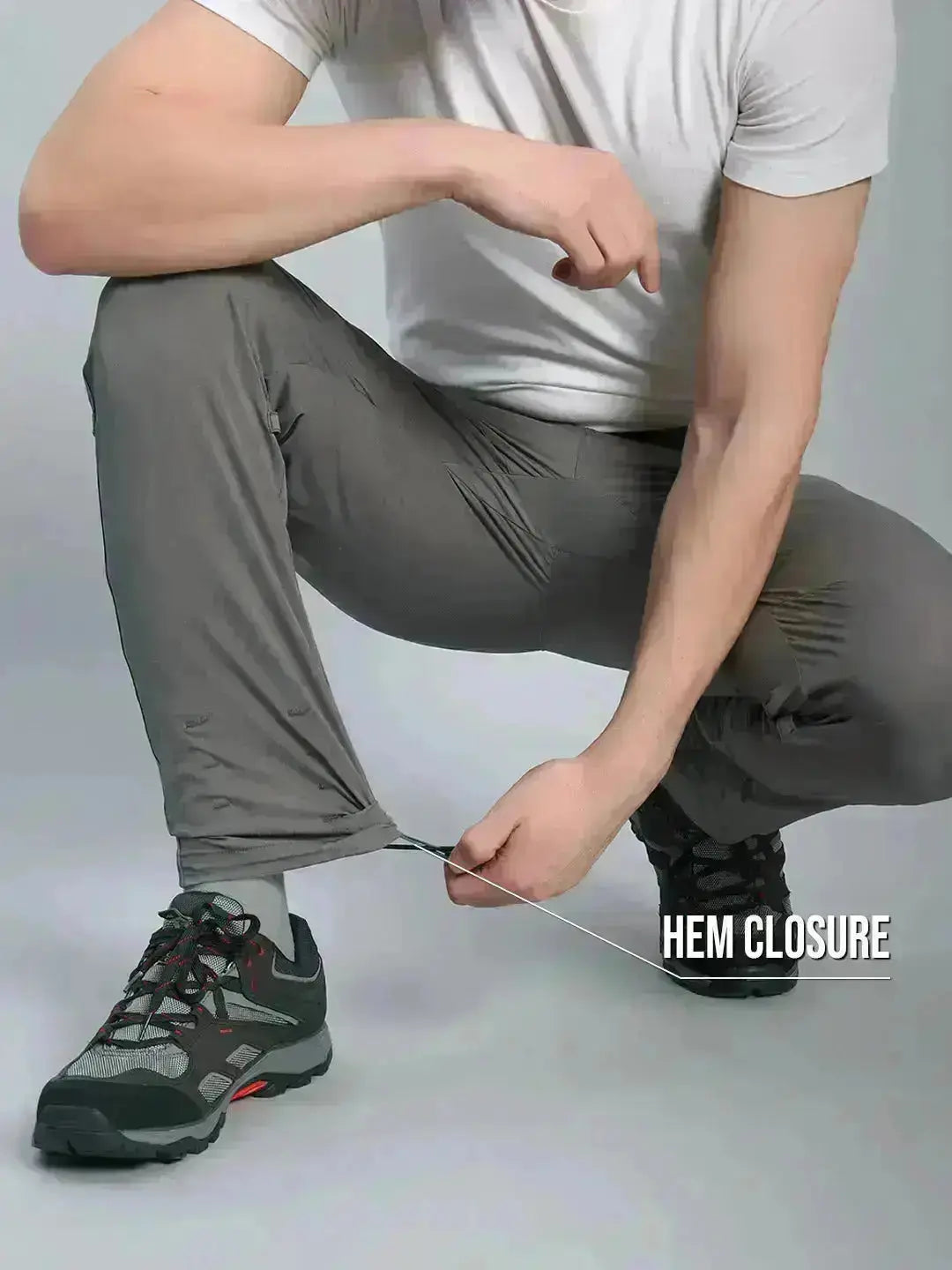 Hem Closure Light Gray Mountain Trekking and Hiking Pant - Reccy
