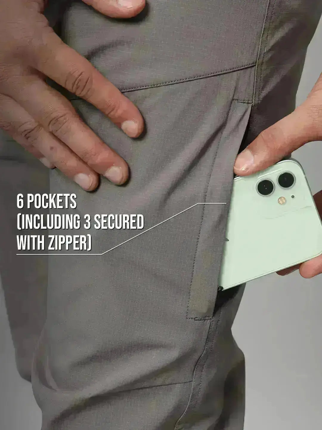 Pocket of Light Gray Mountain Trekking and Hiking Pant - Reccy
