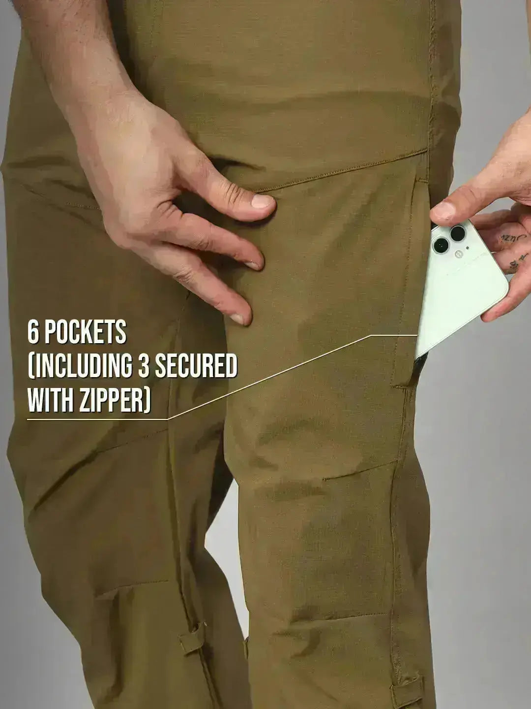 Zipper Pocket | Olive Mountain Trekking and Hiking Pant | Reccy