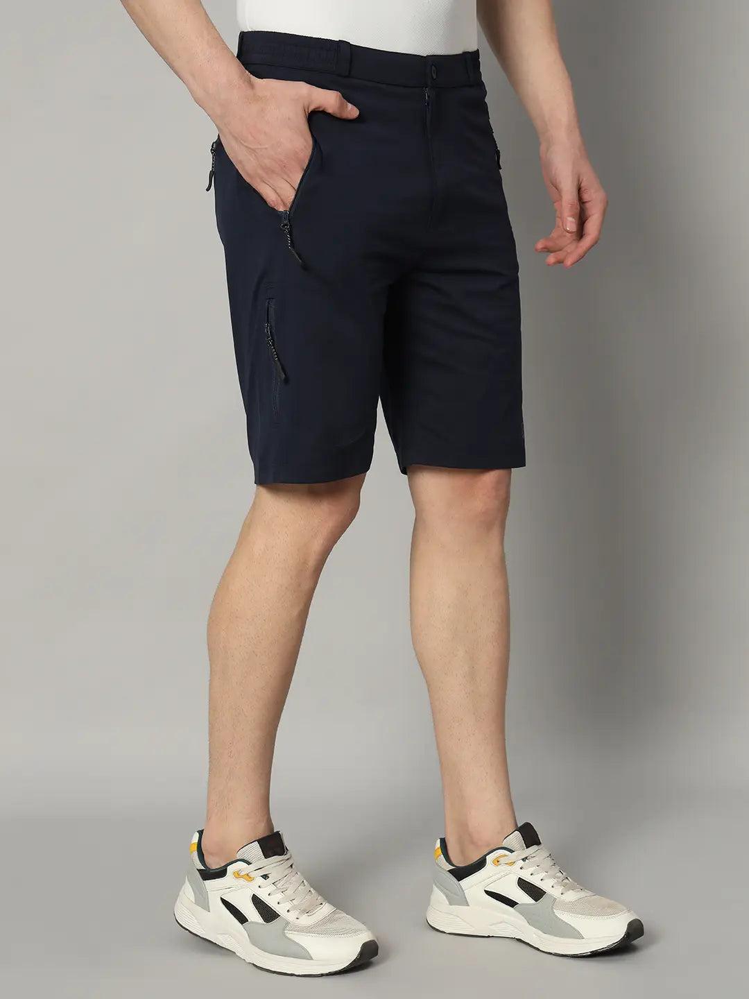 Right Pocket of Navy Blue Color Shorts for Men