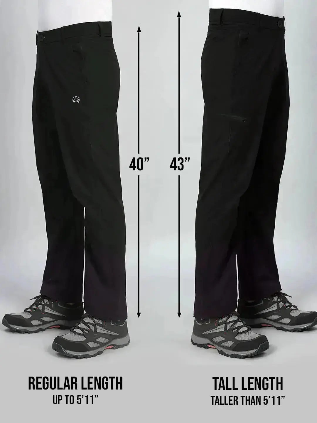 Length Size | Black Quick Dry Pant for Men | Reccy