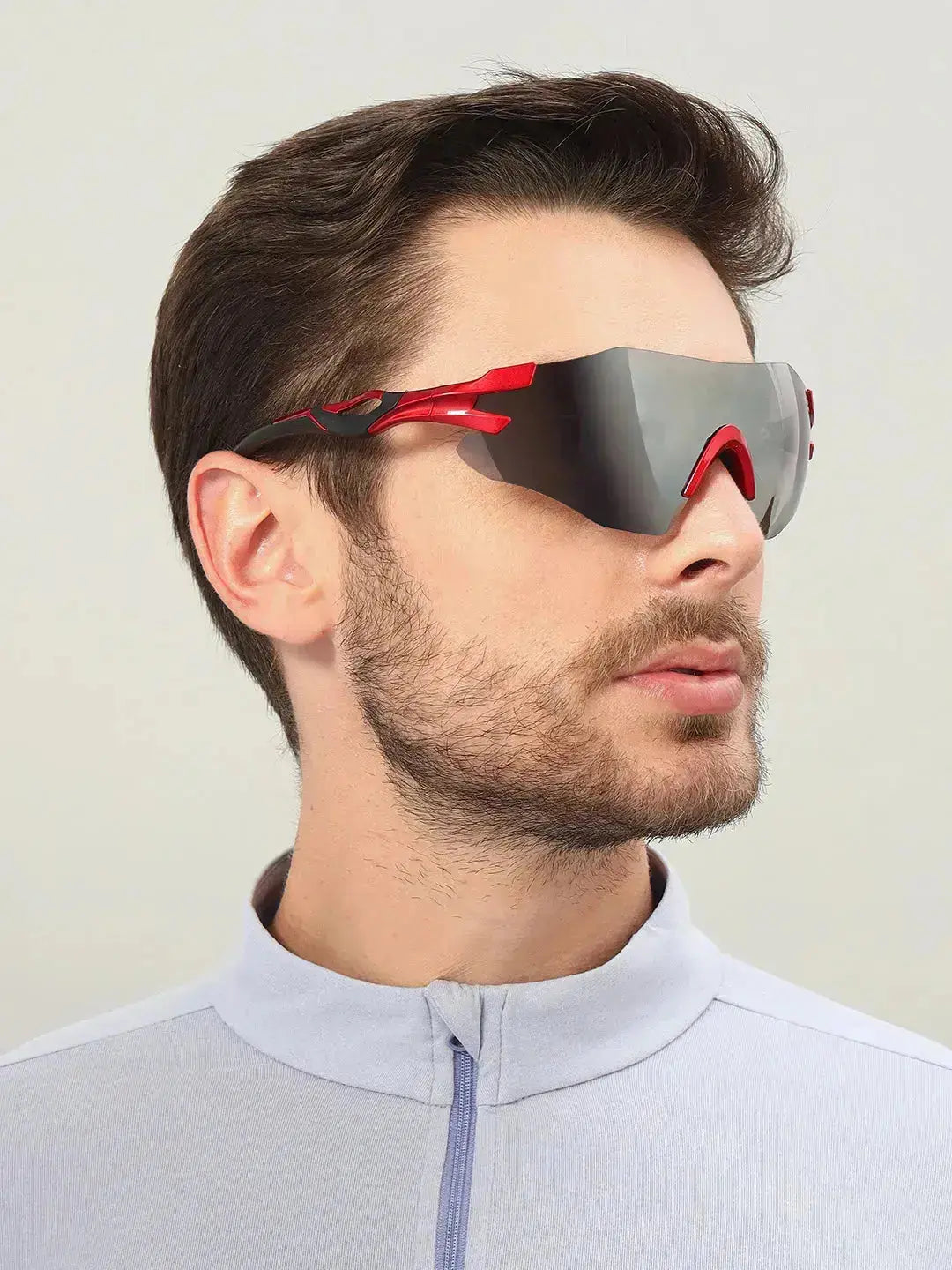smoke revo sunglassses with red frame