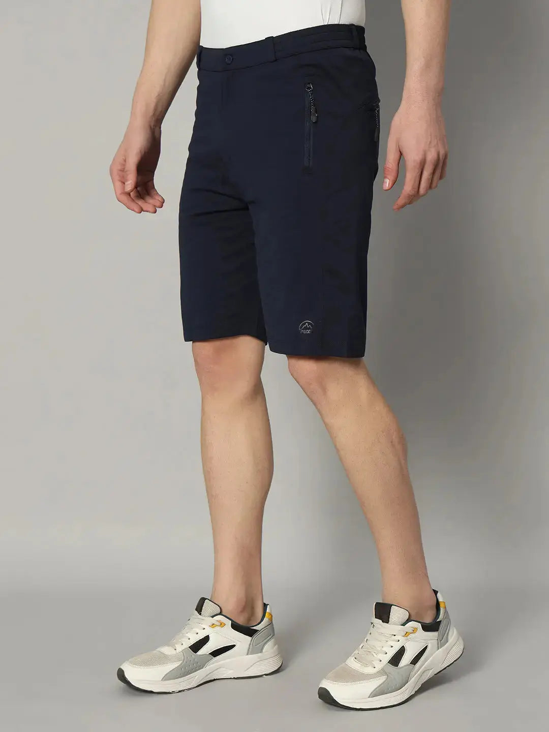 Left Side Image of Navy Blue Color Shorts for Men