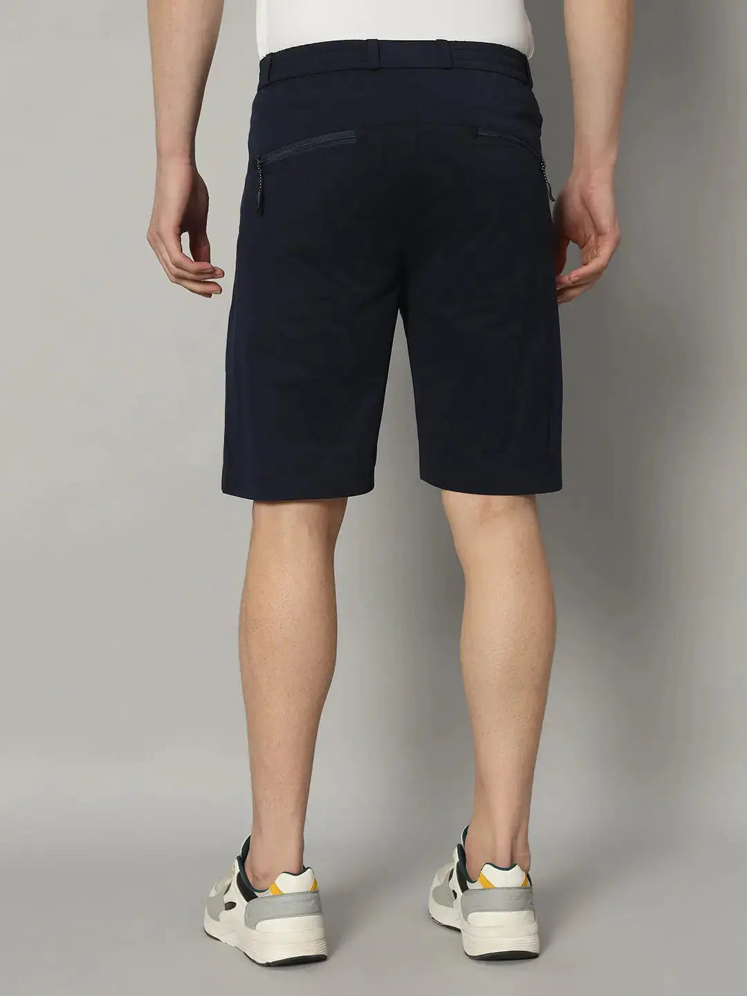 Back Image of Nay Blue Color Shorts for Men - Reccy