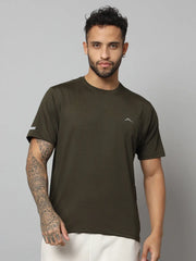 olive green colour t shirt front side