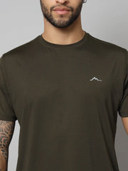 olive green colour t shirt front side