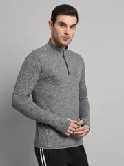 Men's Nomadic Full Sleeves T Shirt - Charcoal Gray Reccy