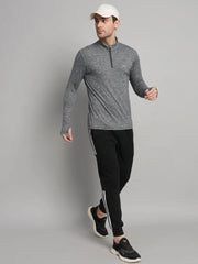 Men's Nomadic Full Sleeves T Shirt - Charcoal Gray Reccy