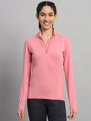 womens pink long sleeve t shirt Front