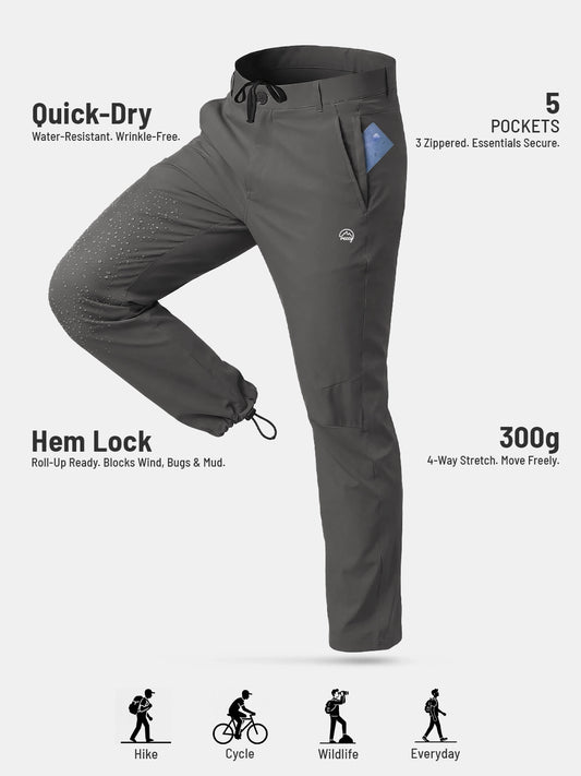 Black Quick Dry Convertible Trekking and Hiking Pant | Breathable and Stretchable Fabric