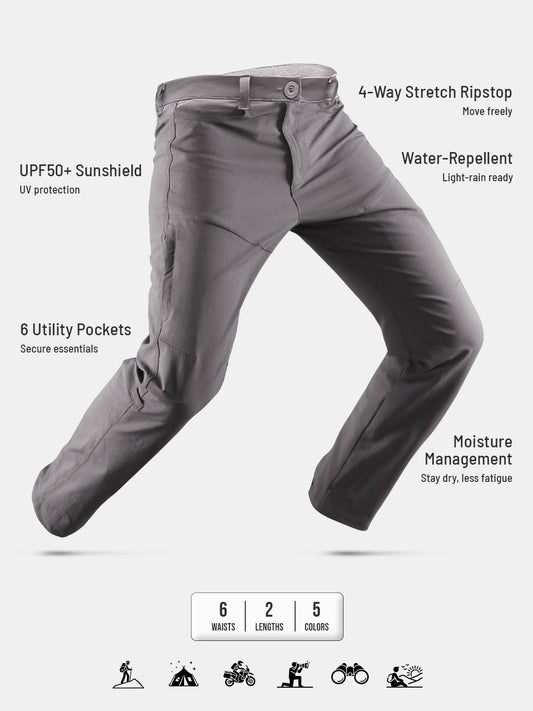 Light Gray Water Repellent Trekking and Hiking Pant