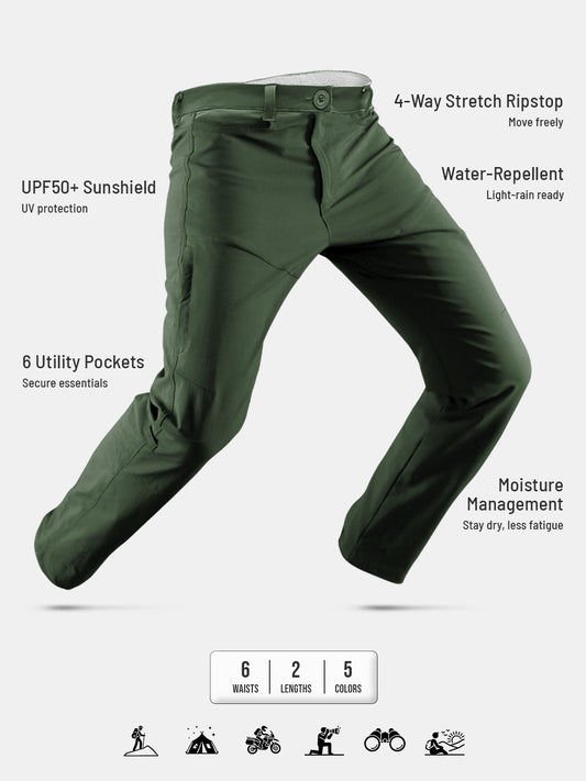 Dark Green Water Repellent Trekking and Hiking Pant