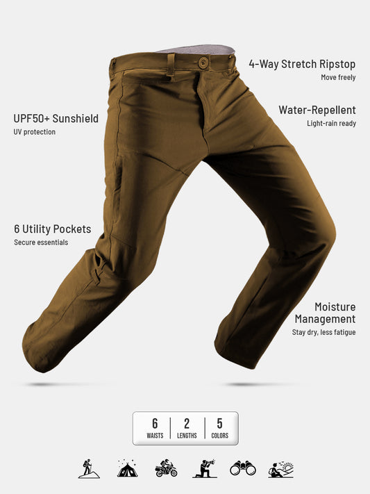 Brown Water Repellent Trekking and Hiking Pant
