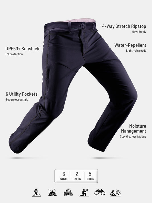 Blue Water Repellent Trekking and Hiking Pant