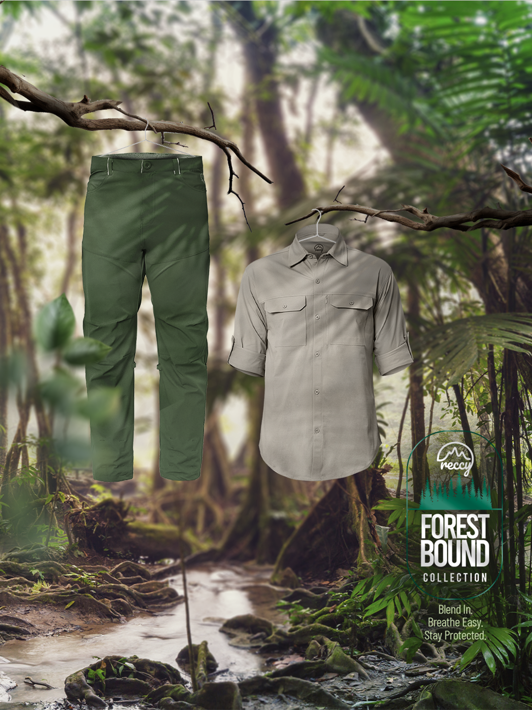 Nomadic Pants (Forest Green)+TechFlex Cargo Shirt (Light Gray)