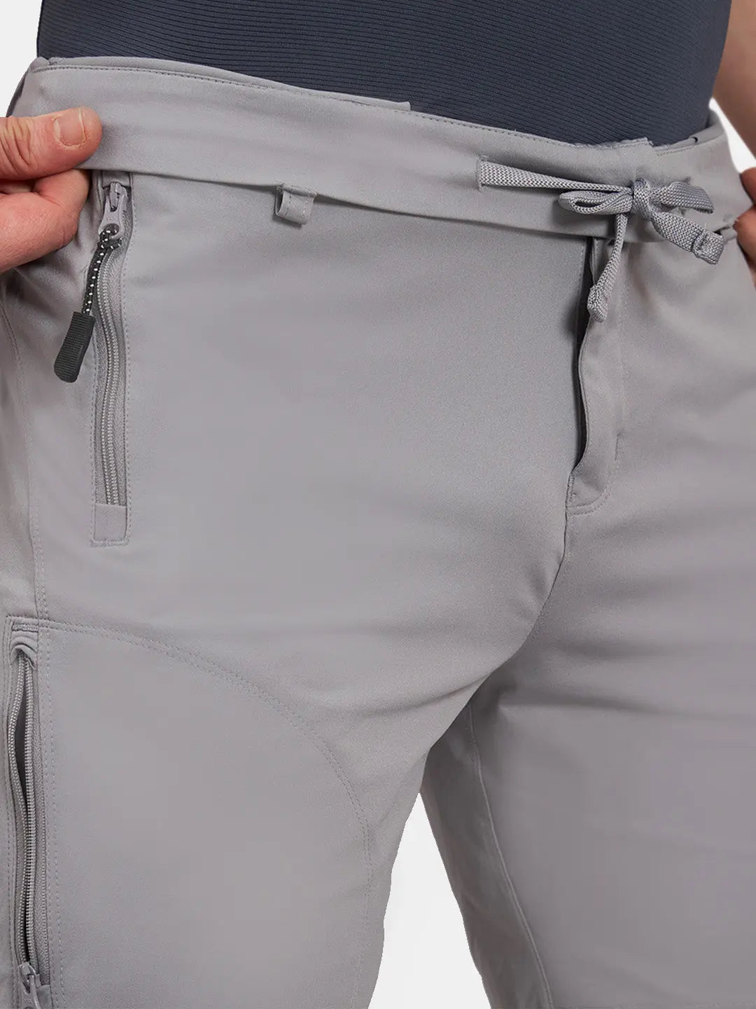 Elasticated Waistband of Cargo Shorts - Grey - Reccy