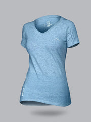 Womens Raglan All Terrain Tshirt - Lake Blue Melange Reccy
