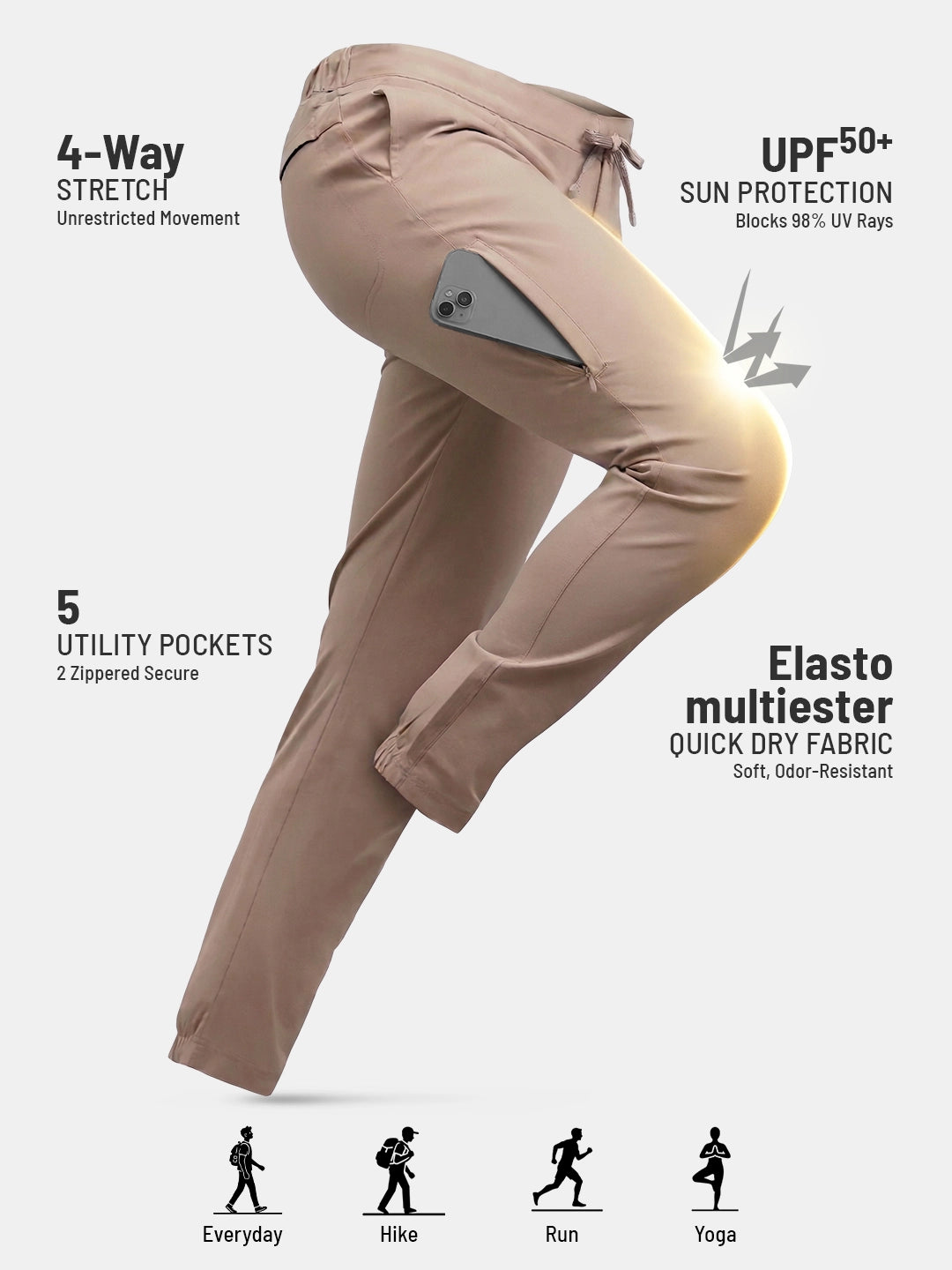 Men's Nomadic TechFlex Pants Tall - Light Gray