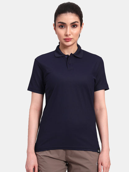 Women's Navy Blue Polo Tshirt