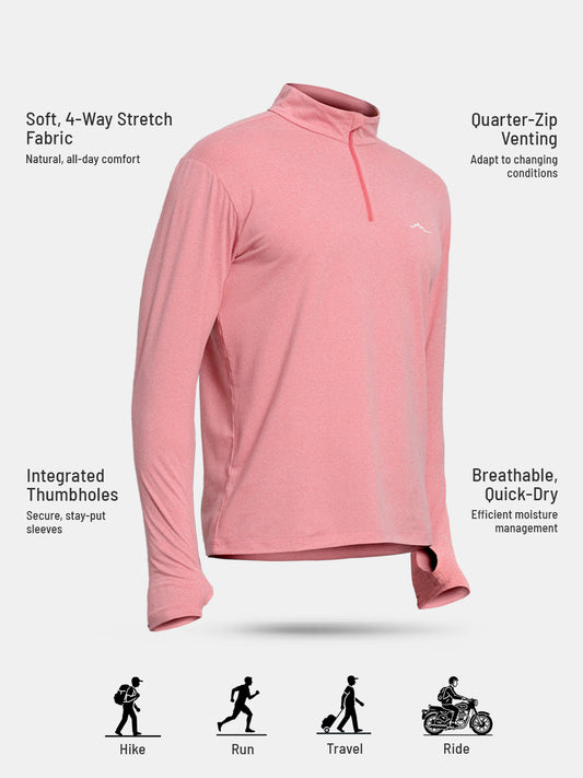 Men’s QZip Flex Tee - Bubblegum
