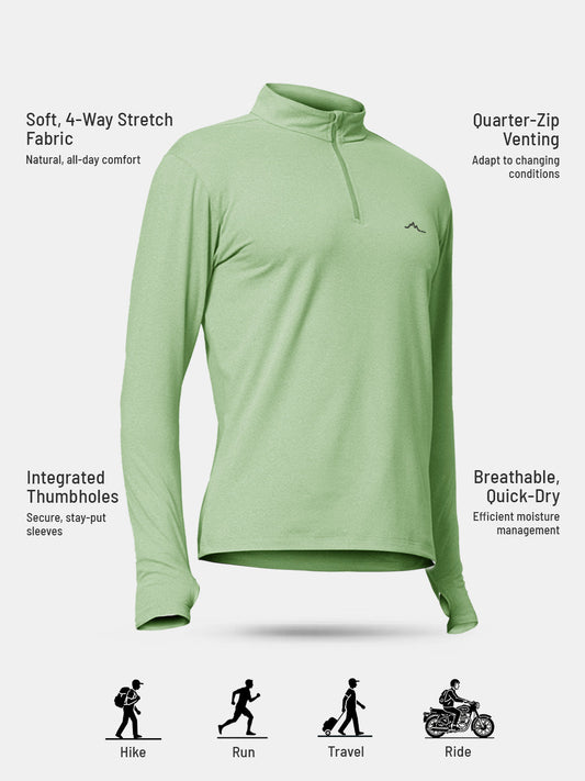 Men’s QZip Flex Tee - Lichen Blue Reccy