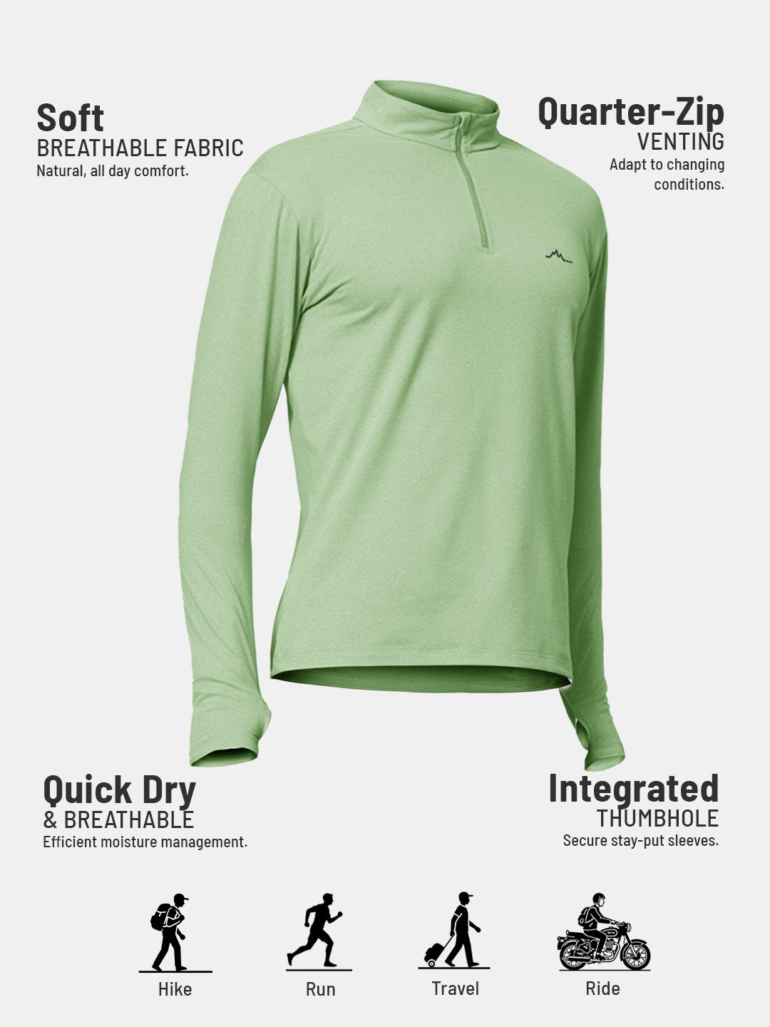 Mens QZip Flex Tee - Lavendar