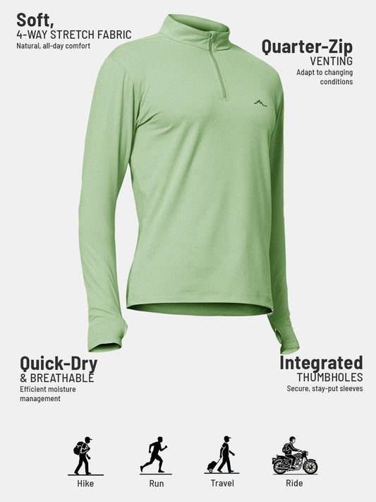 Men’s QZip Flex Tee - Green Tea