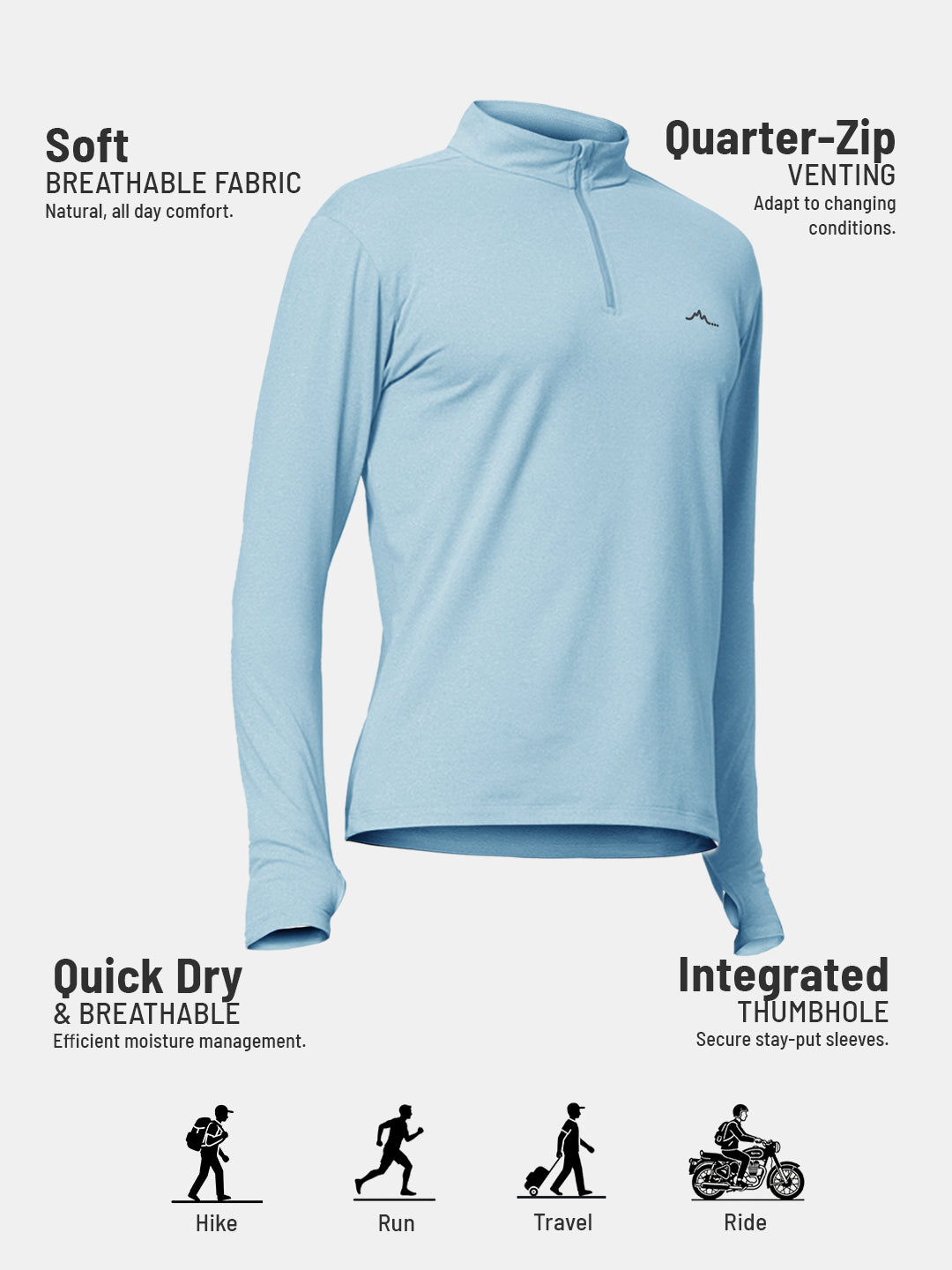 Mens QZip Flex Tee - Lavendar